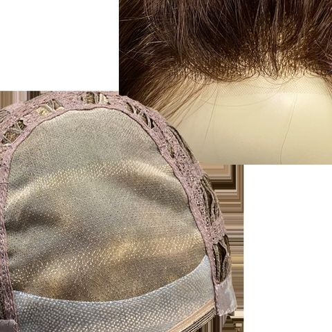 A lace front cap, close up